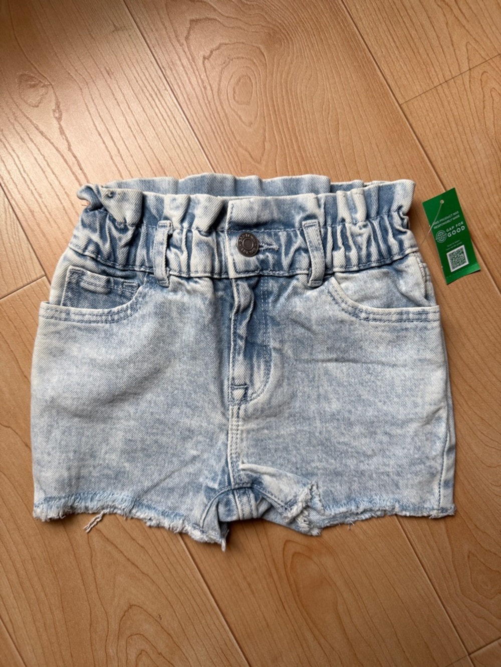 Baby GAP Kids Girls Light Wash Paperbag Denim Shorts Size 2T